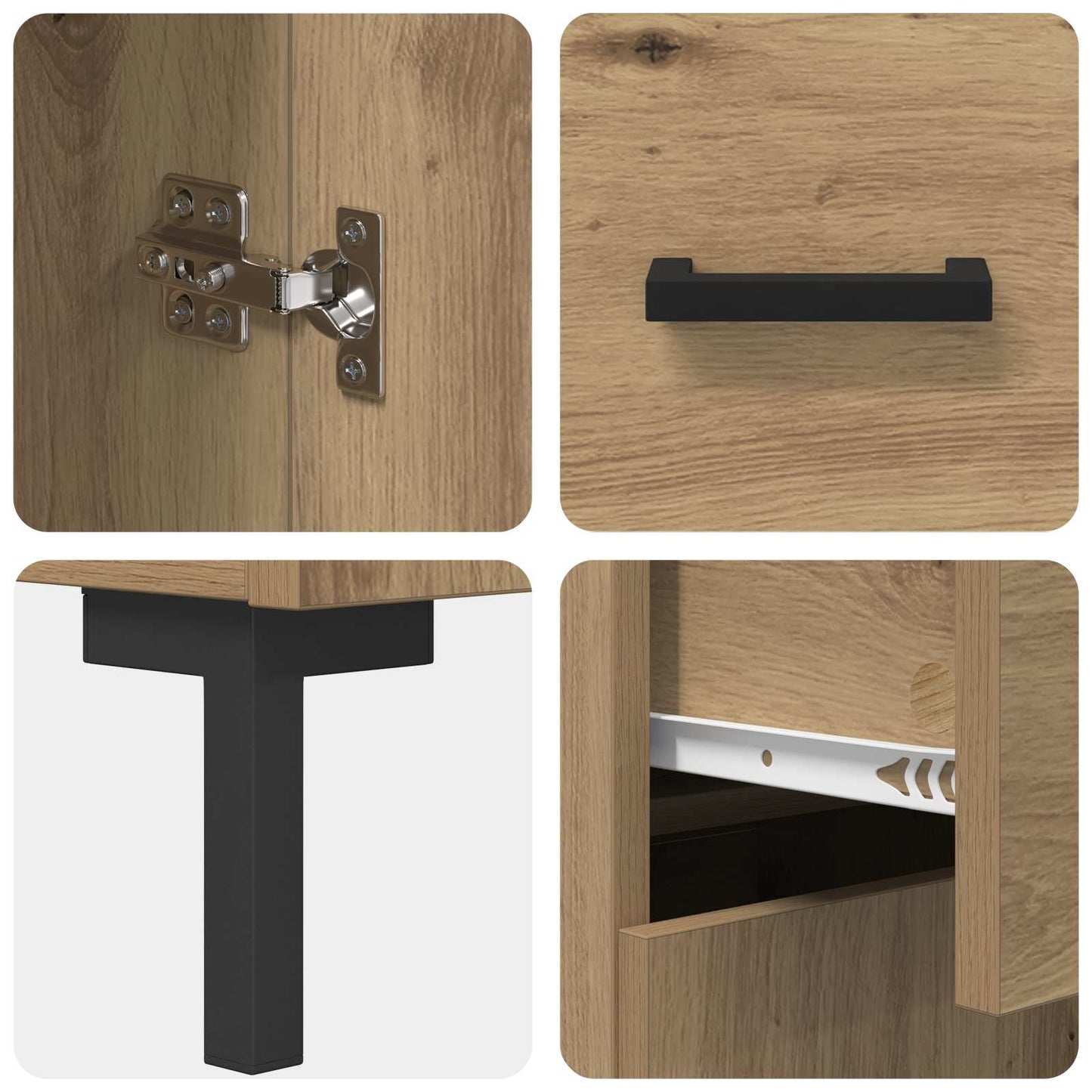 vidaXL Πλαϊνό γραφείο με συρτάρι Artisan Oak 69,5 x 34 x 90 εκ.