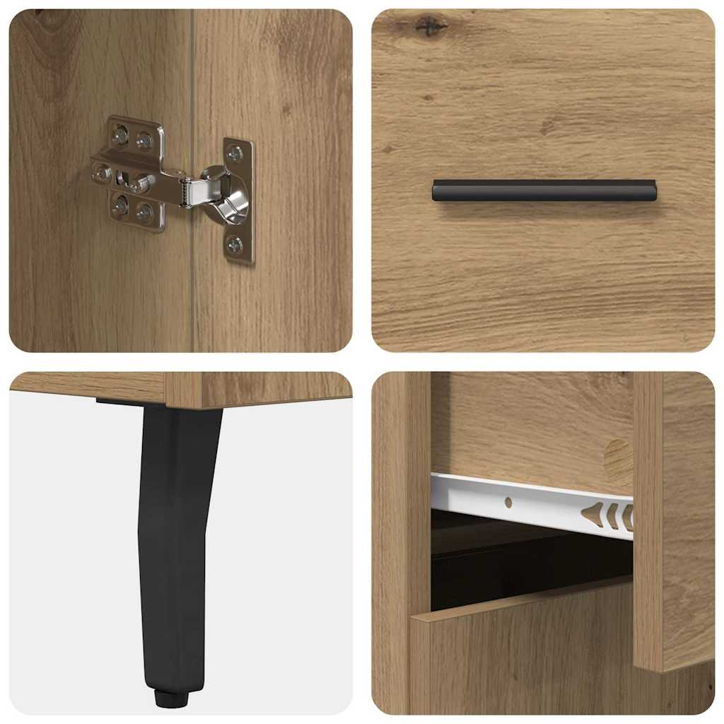 vidaXL Πλαϊνό γραφείο με συρτάρι Artisan Oak 69,5 x 34 x 90 εκ.