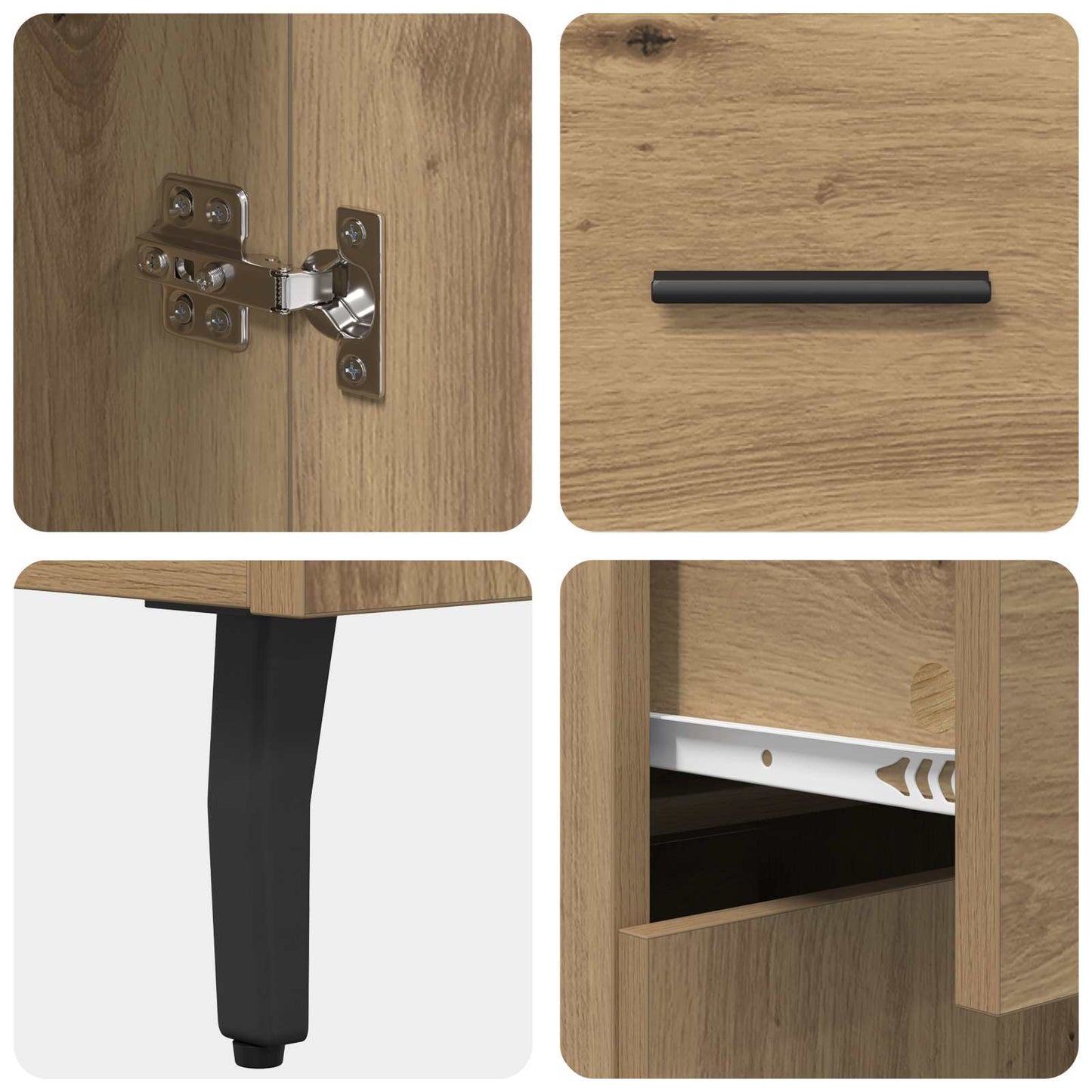 vidaXL Πλαϊνό γραφείο με συρτάρι Artisan Oak 69,5 x 34 x 90 εκ.
