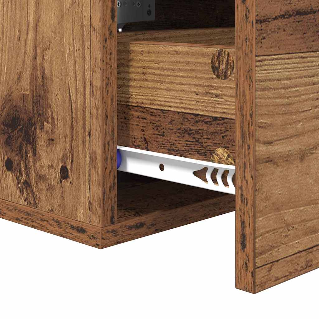 vidaXL Κομοδίνο 2 τμχ. 35 x 35 x 20 εκ Επεξεργασμένο Ξύλο Παλιό ξύλο