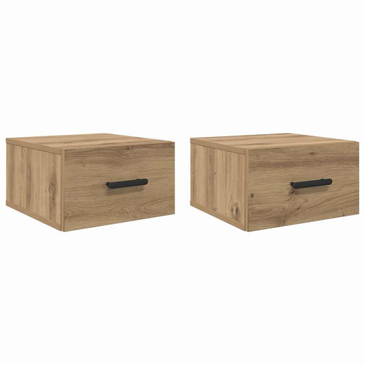 vidaXL Κομοδίνο 2 τμχ. 35 x 35 x 20 εκ Επεξεργασμένο Ξύλο Artisan Oak