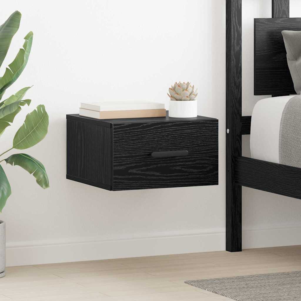 vidaXL Κομοδίνο 35 x 35 x 20 εκ Επεξεργασμένο Ξύλο Μαύρη Οξυά