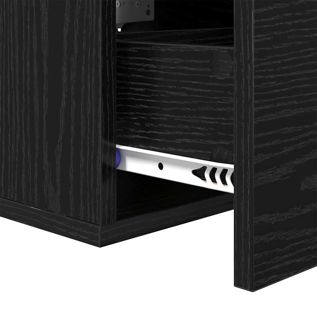 vidaXL Κομοδίνο 2 τμχ. 35 x 35 x 20 εκ Επεξεργασμένο Ξύλο Μαύρη Οξυά