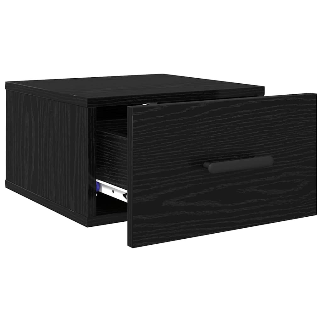 vidaXL Κομοδίνο 2 τμχ. 35 x 35 x 20 εκ Επεξεργασμένο Ξύλο Μαύρη Οξυά