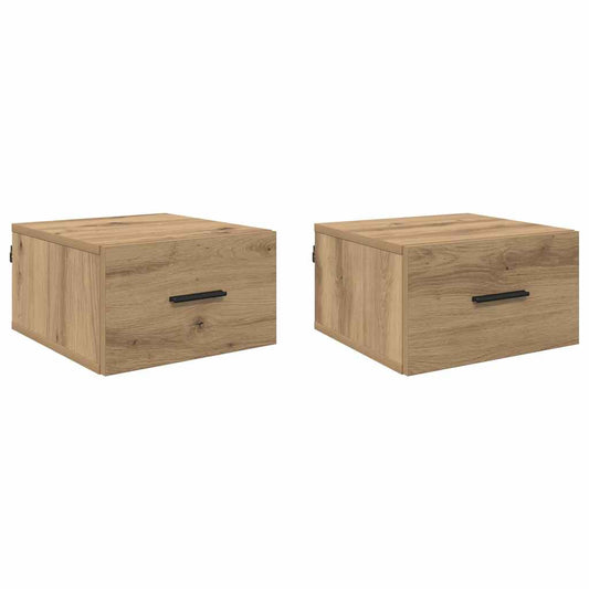 vidaXL Κομοδίνο 2 τμχ. artisan δρυς 35 x 35 x 20 εκ Επεξεργασμένο Ξύλο