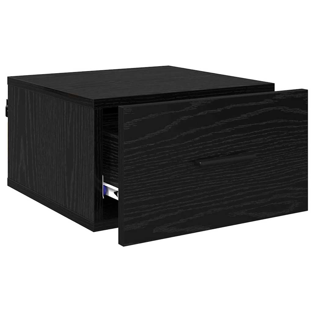 vidaXL Κομοδίνο 2 pcs Μαύρη δρυς 35 x 35 x 20 εκ Επεξεργασμένο ξύλο