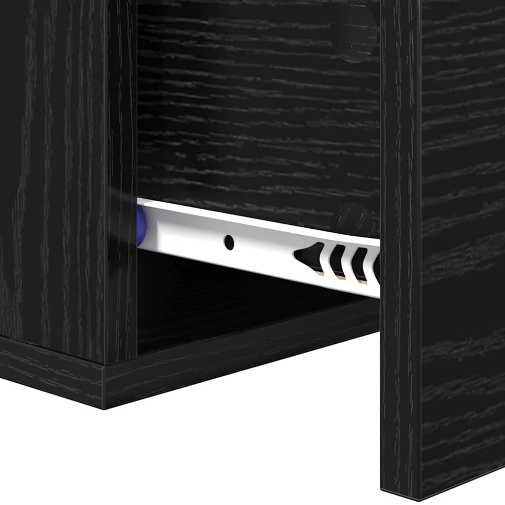 vidaXL Κομοδίνο 35 x 35 x 20 εκ Επεξεργασμένο Ξύλο Μαύρη δρυς