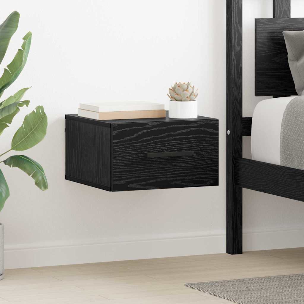 vidaXL Κομοδίνο 35 x 35 x 20 εκ Επεξεργασμένο Ξύλο Μαύρη δρυς