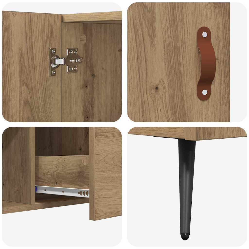 vidaXL Πλαϊνό γραφείο Artisan Oak 100 x 36 x 60 εκ. Επεξεργασμένο ξύλο
