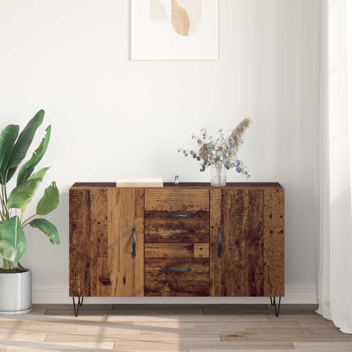 vidaXL Πλαϊνό γραφείο Παλιό Ξύλο 100 x 36 x 60 εκ. Επεξεργασμένο ξύλο