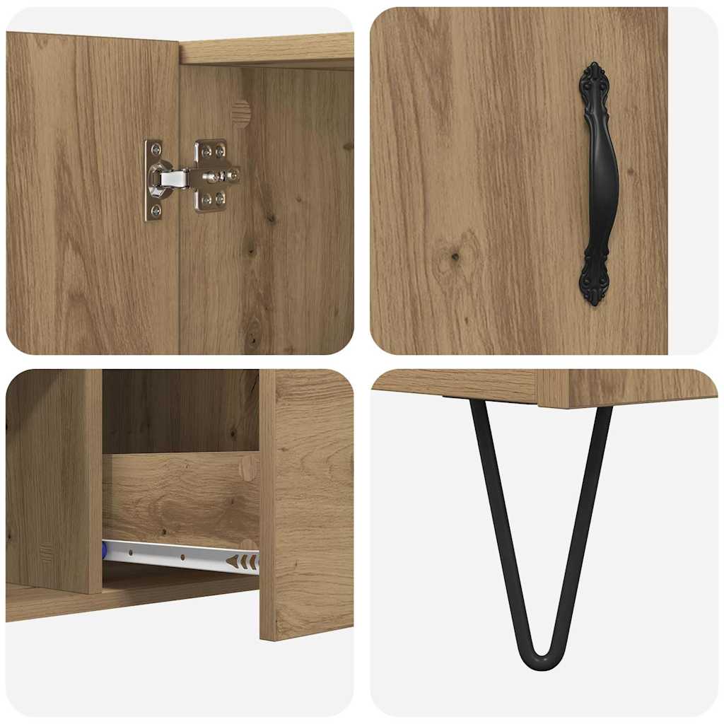 vidaXL Πλαϊνό γραφείο Artisan Oak 100 x 36 x 60 εκ. Επεξεργασμένο ξύλο