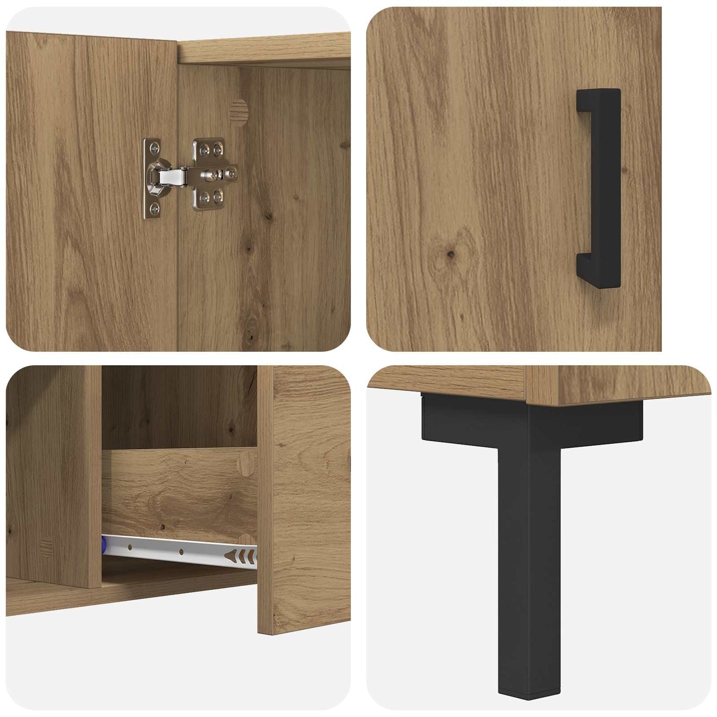 vidaXL Πλαϊνό γραφείο Artisan Oak 100 x 36 x 60 εκ. Επεξεργασμένο ξύλο