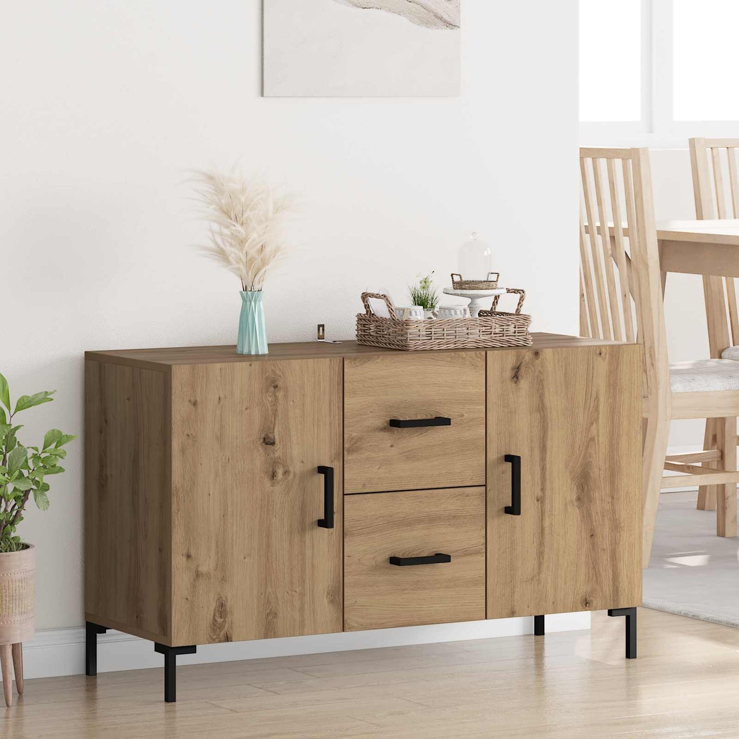 vidaXL Πλαϊνό γραφείο Artisan Oak 100 x 36 x 60 εκ. Επεξεργασμένο ξύλο