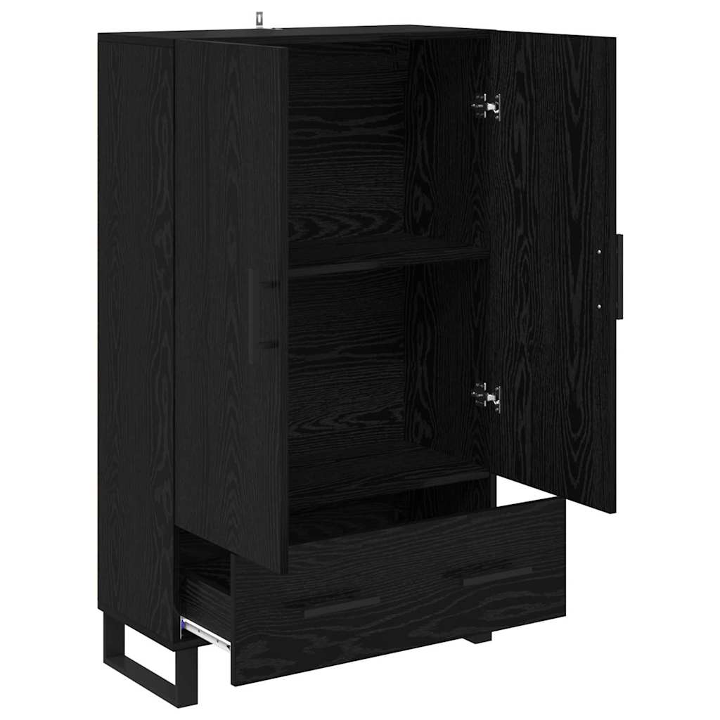 vidaXL Highboard Μαύρη Οξυά 69,5 x 30 x 115 εκ Επεξεργασμένο ξύλο