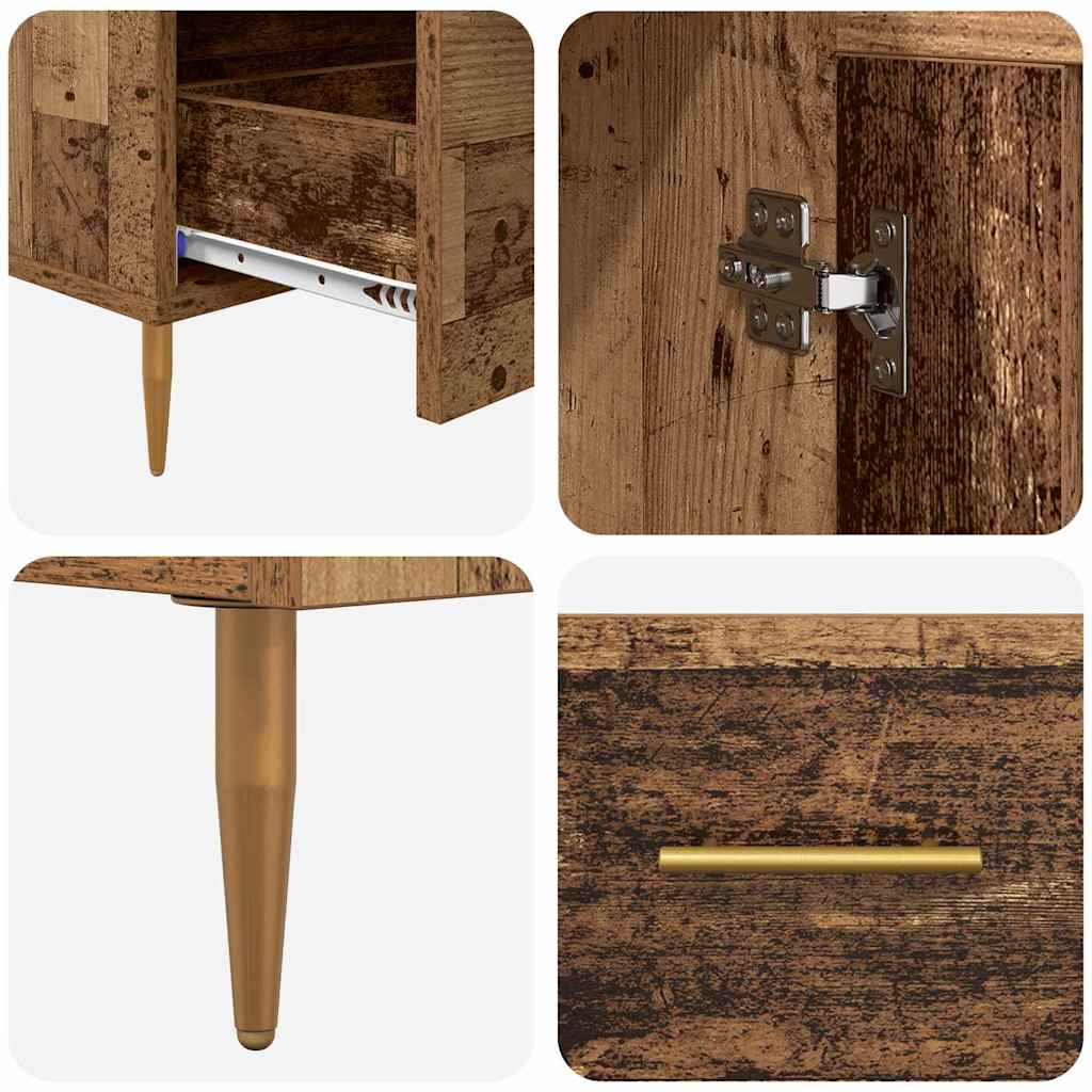 vidaXL Highboard Παλιό Ξύλο 69,5 x 31 x 115 εκ. Σύνθετο Ξύλο και Γυαλί