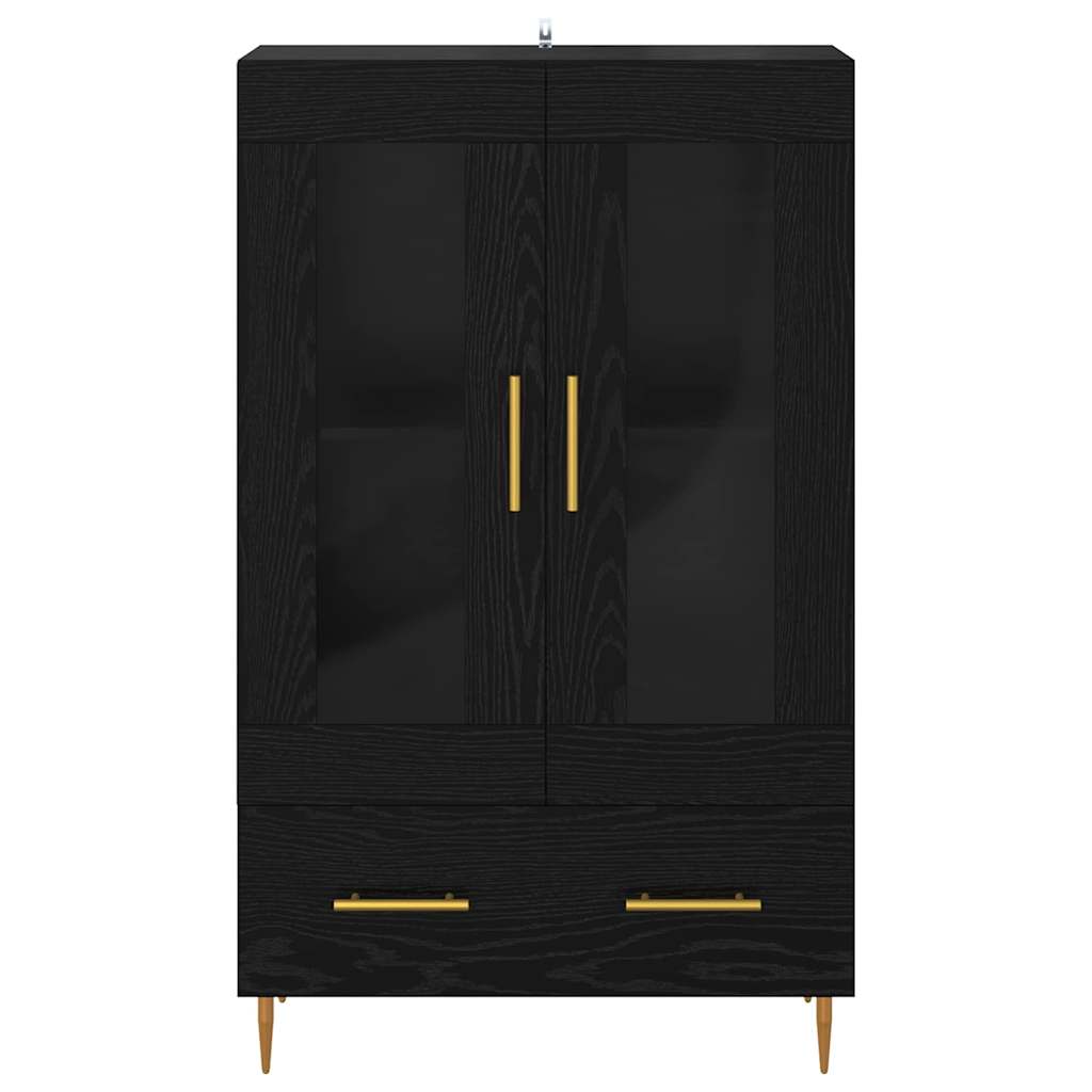 vidaXL Highboard Μαύρη Οξυά 69,5 x 31 x 115 εκ. Σύνθετο Ξύλο και Γυαλί