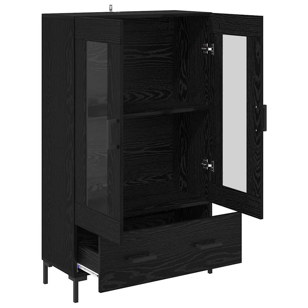 vidaXL Highboard Μαύρη Οξυά 69,5 x 31 x 115 εκ. Επεξεργασμένο ξύλο
