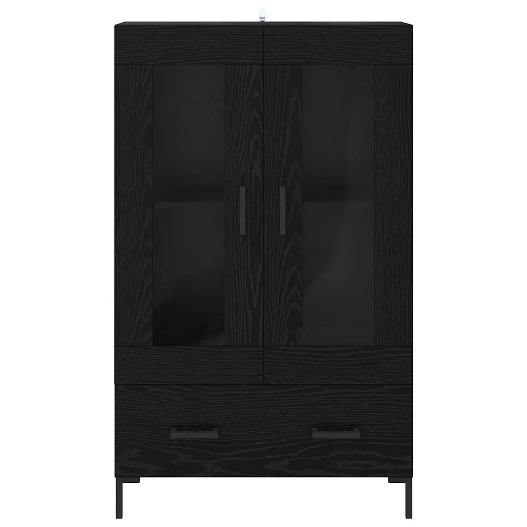 vidaXL Highboard Μαύρη Οξυά 69,5 x 31 x 115 εκ. Επεξεργασμένο ξύλο