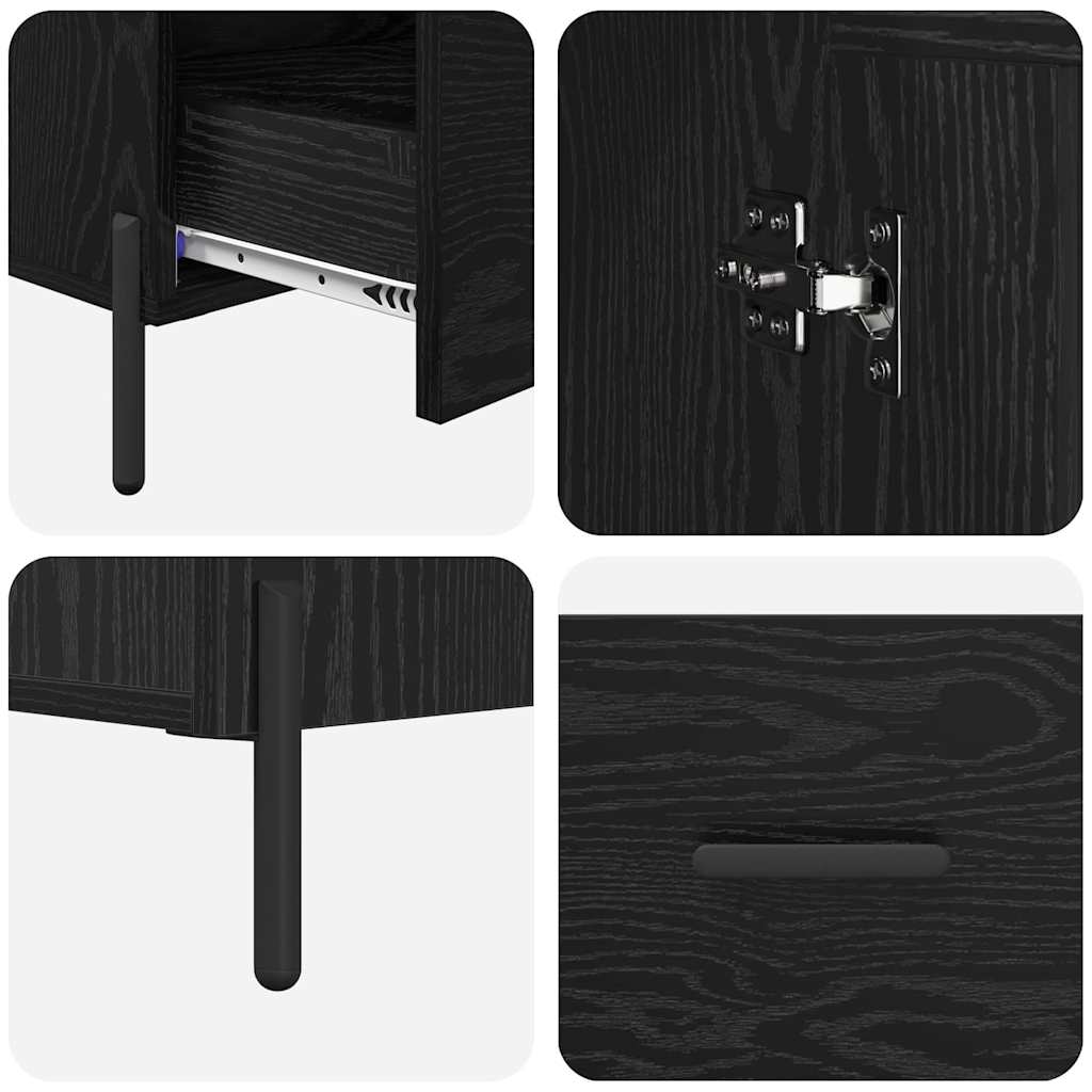 vidaXL Highboard με συρτάρι Corona Μαύρη Οξυά 69,5 x 31 x 115 εκ.