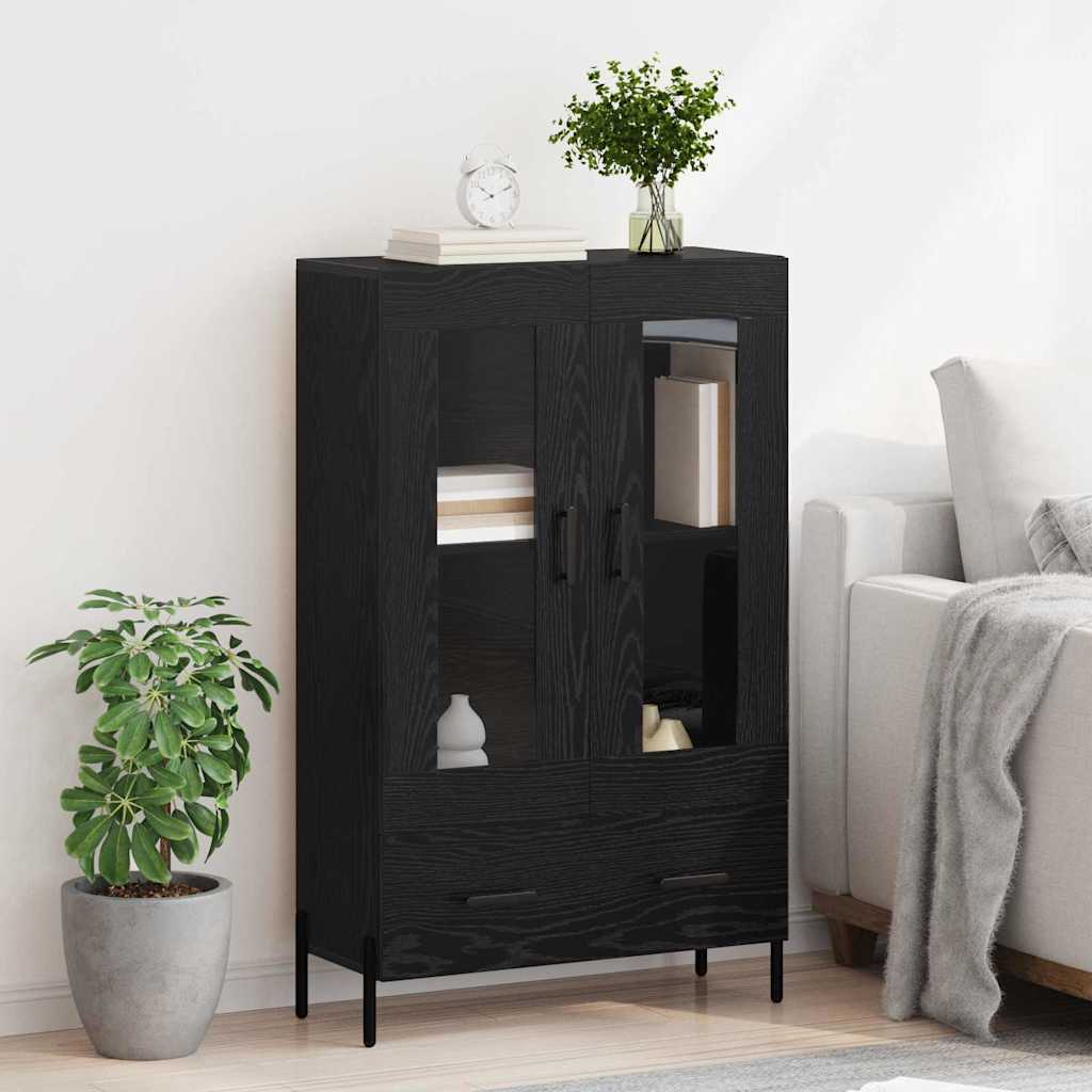 vidaXL Highboard με συρτάρι Corona Μαύρη Οξυά 69,5 x 31 x 115 εκ.