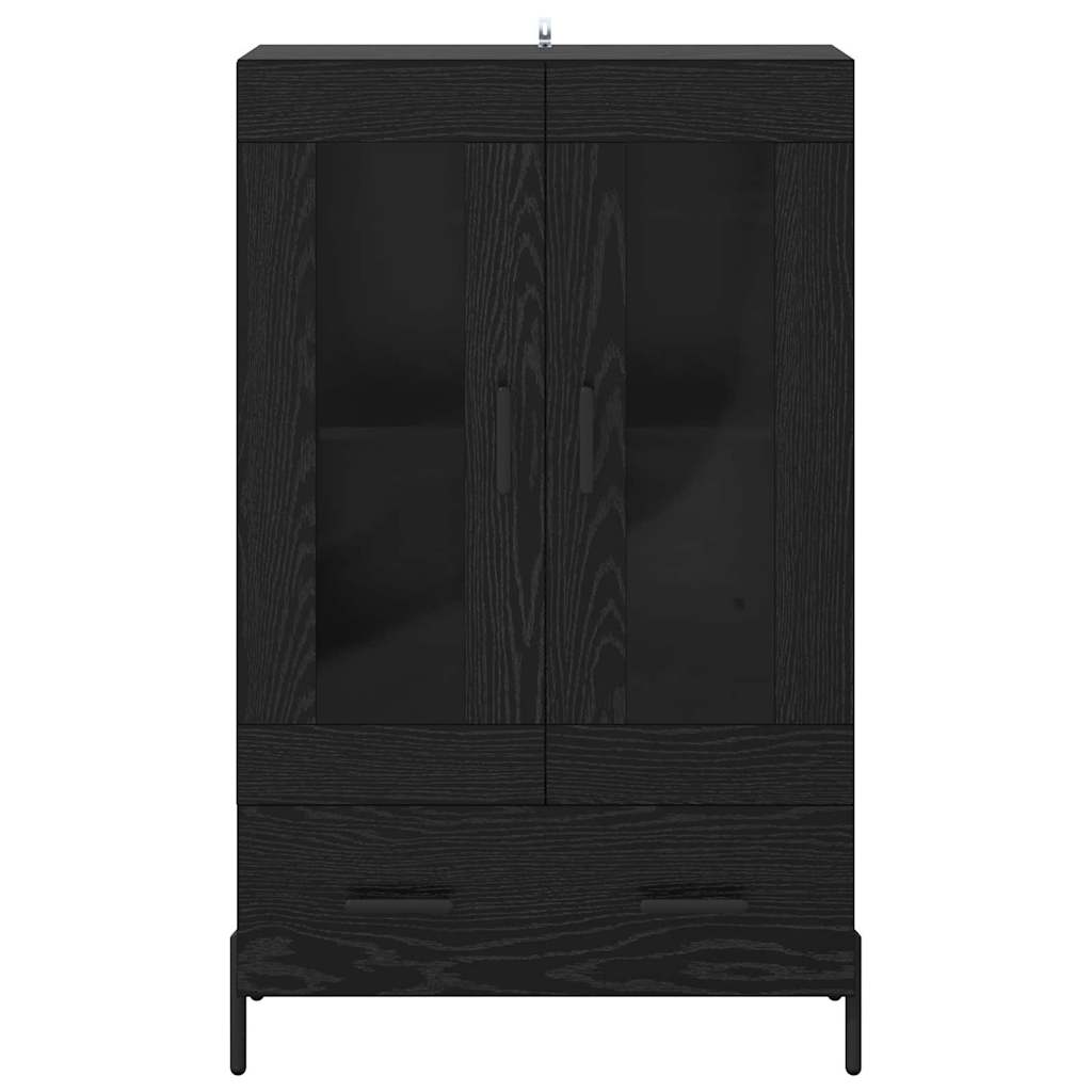 vidaXL Highboard με συρτάρι Corona Μαύρη Οξυά 69,5 x 31 x 115 εκ.