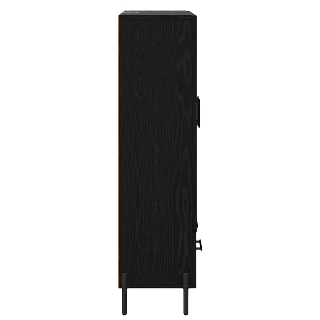 vidaXL Highboard με συρτάρι Corona Μαύρη Οξυά 69,5 x 31 x 115 εκ.