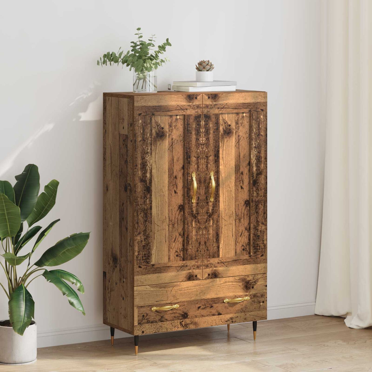 vidaXL Highboard Παλιό Ξύλο 69,5 x 31 x 115 εκ. Επεξεργασμένο ξύλο