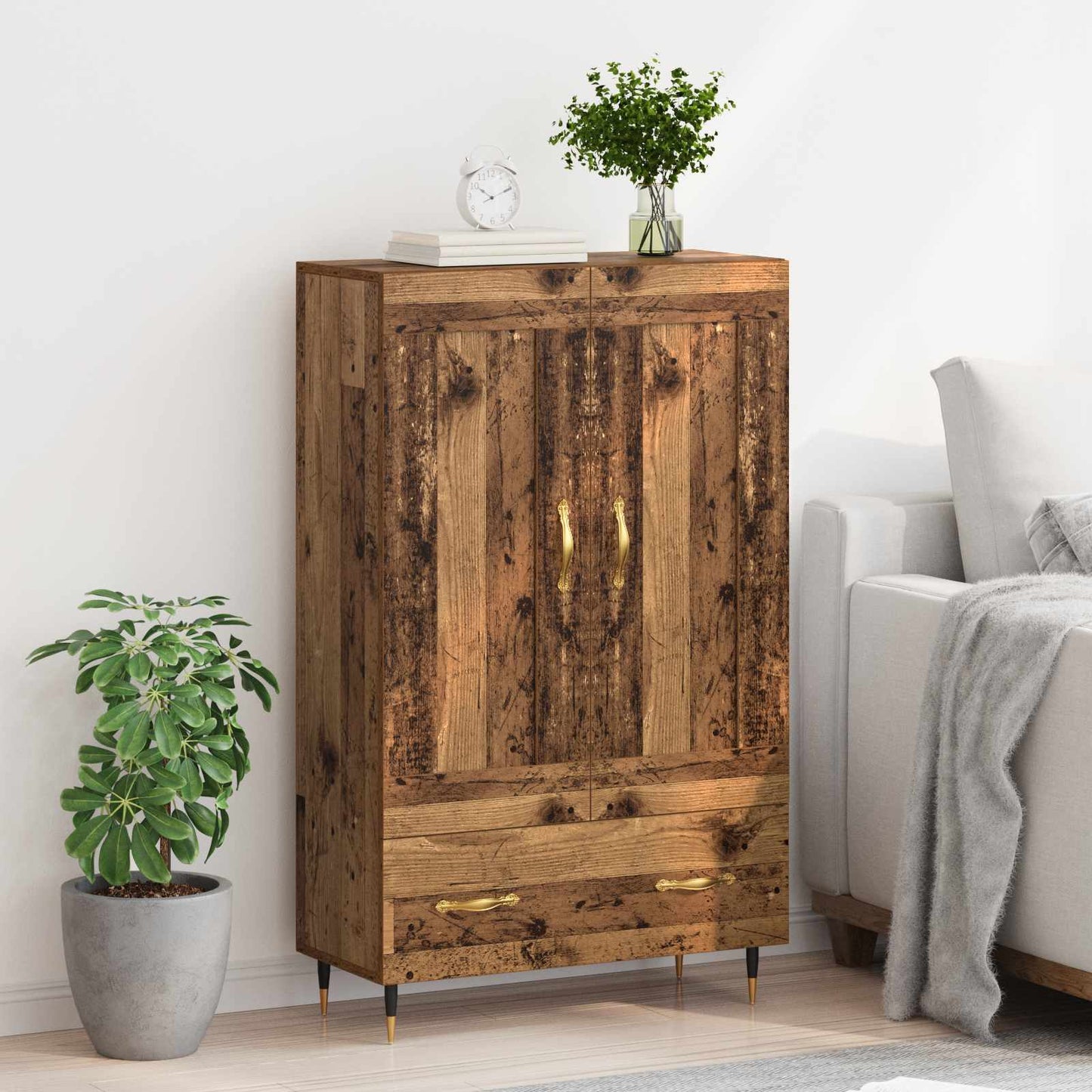 vidaXL Highboard Παλιό Ξύλο 69,5 x 31 x 115 εκ. Επεξεργασμένο ξύλο