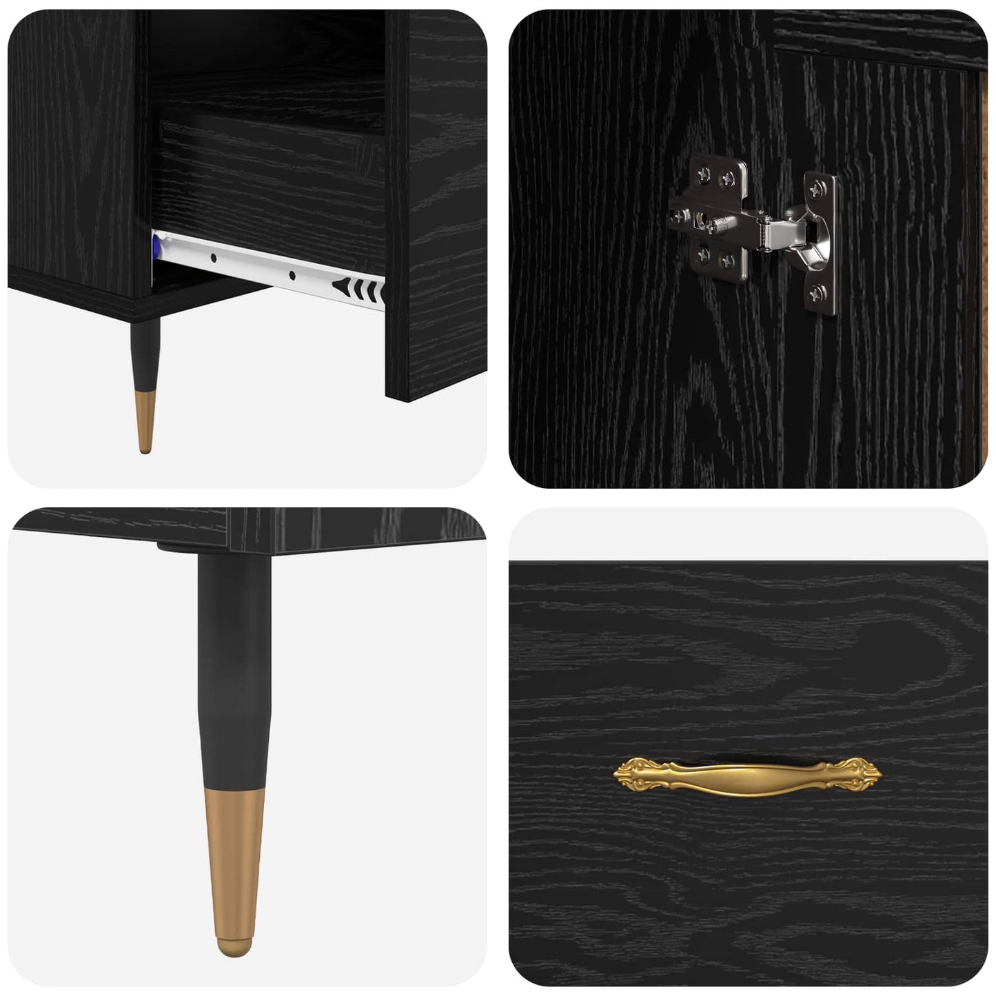 vidaXL Highboard Μαύρη Οξυά 69,5 x 31 x 115 εκ. Επεξεργασμένο ξύλο