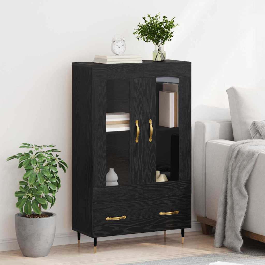 vidaXL Highboard Μαύρη Οξυά 69,5 x 31 x 115 εκ. Επεξεργασμένο ξύλο