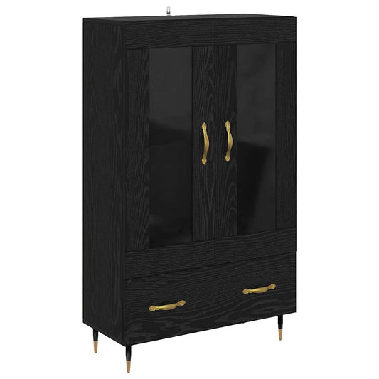 vidaXL Highboard Μαύρη Οξυά 69,5 x 31 x 115 εκ. Επεξεργασμένο ξύλο