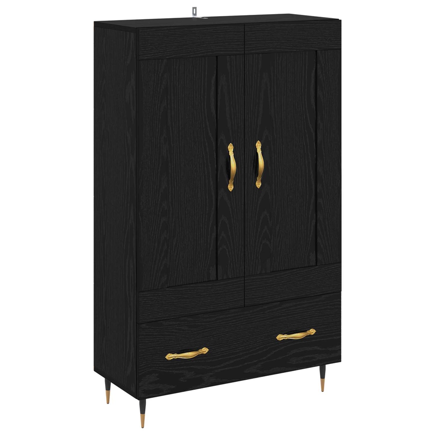 vidaXL Highboard Μαύρη Οξυά 69,5 x 31 x 115 εκ. Επεξεργασμένο ξύλο