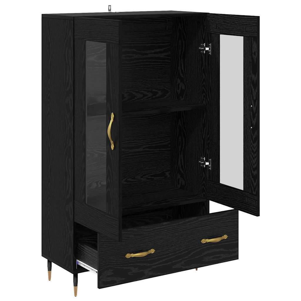 vidaXL Highboard Μαύρη Οξυά 69,5 x 31 x 115 εκ. Επεξεργασμένο ξύλο