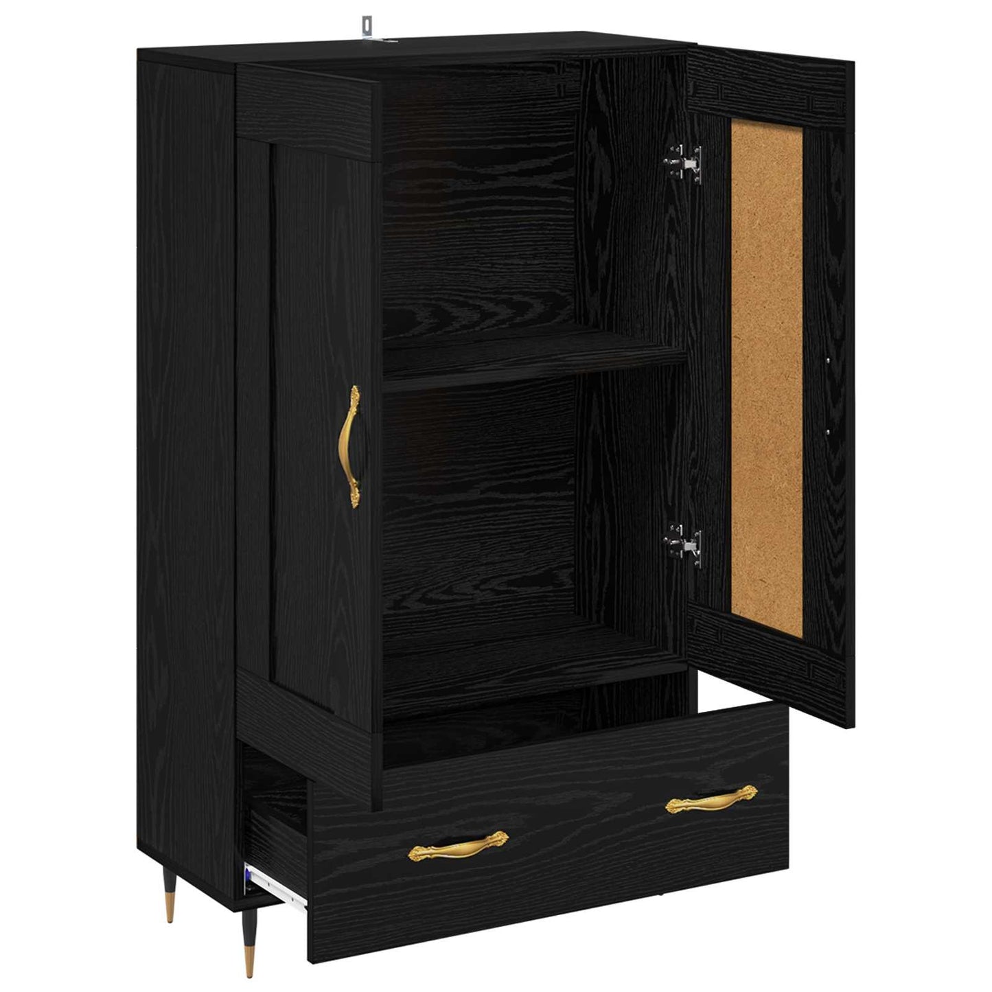 vidaXL Highboard Μαύρη Οξυά 69,5 x 31 x 115 εκ. Επεξεργασμένο ξύλο