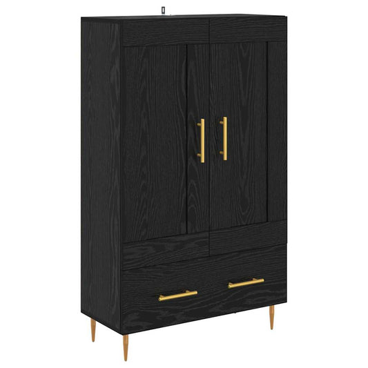 vidaXL Highboard Μαύρη Οξυά 69,5 x 31 x 115 εκ. Επεξεργασμένο ξύλο