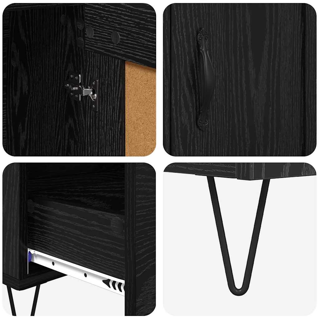 vidaXL Highboard Μαύρη Οξυά 69,5 x 31 x 115 εκ. Επεξεργασμένο ξύλο