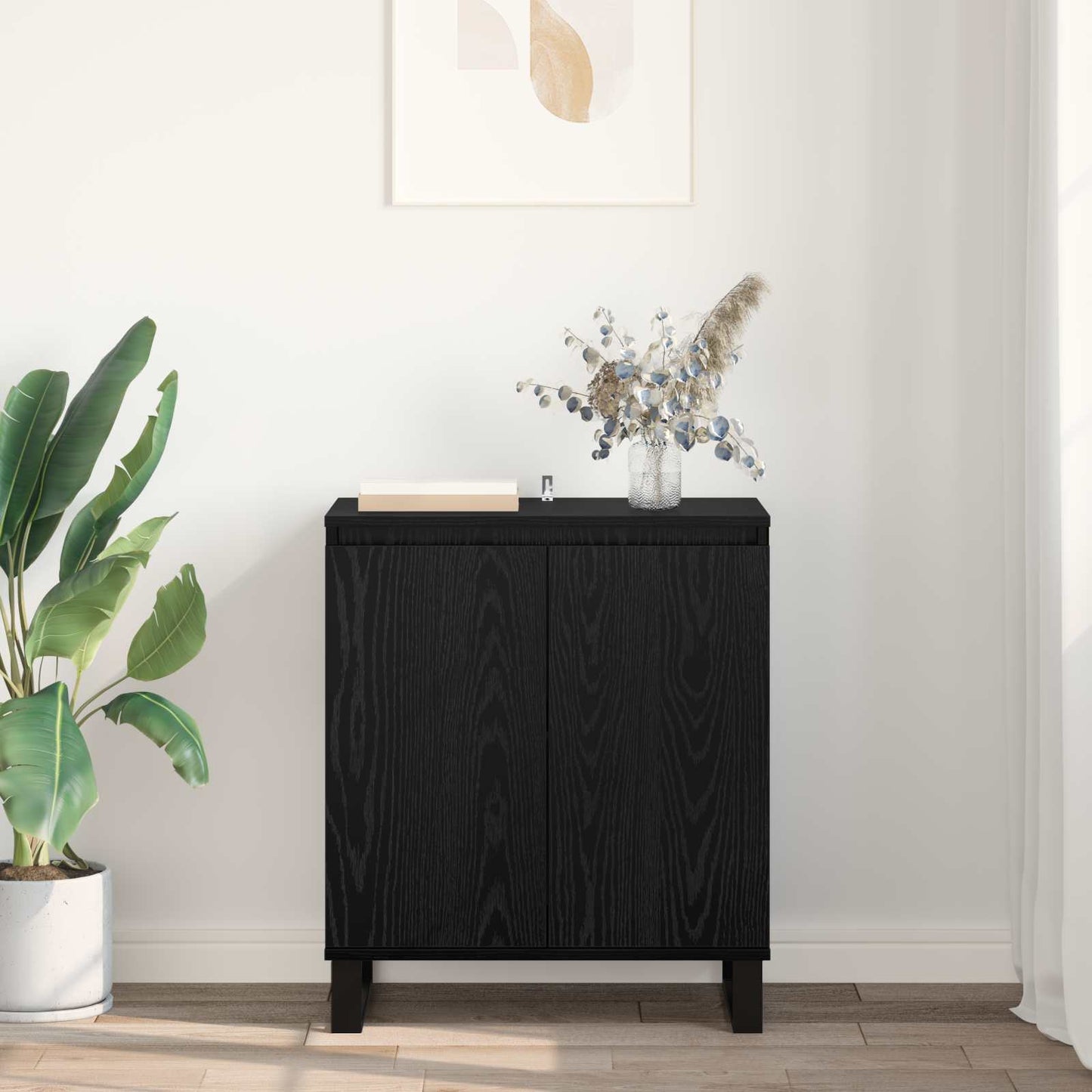 vidaXL Πλαϊνό γραφείο Μαύρη Οξυά 60 x 35 x 70 cm Επεξεργασμένο ξύλο