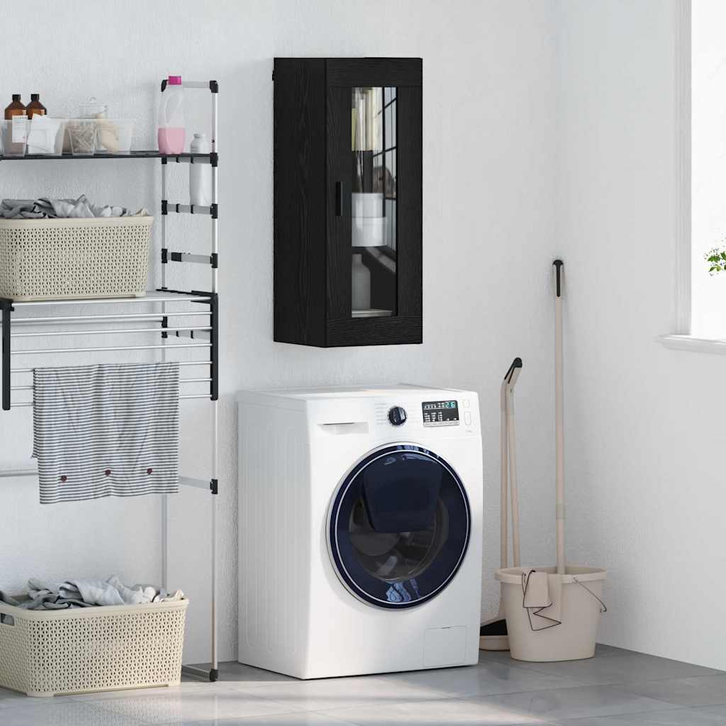 vidaXL Επιτοίχιο ντουλάπι Μαύρη Οξυά 34,5 x 34 x 90 εκ.