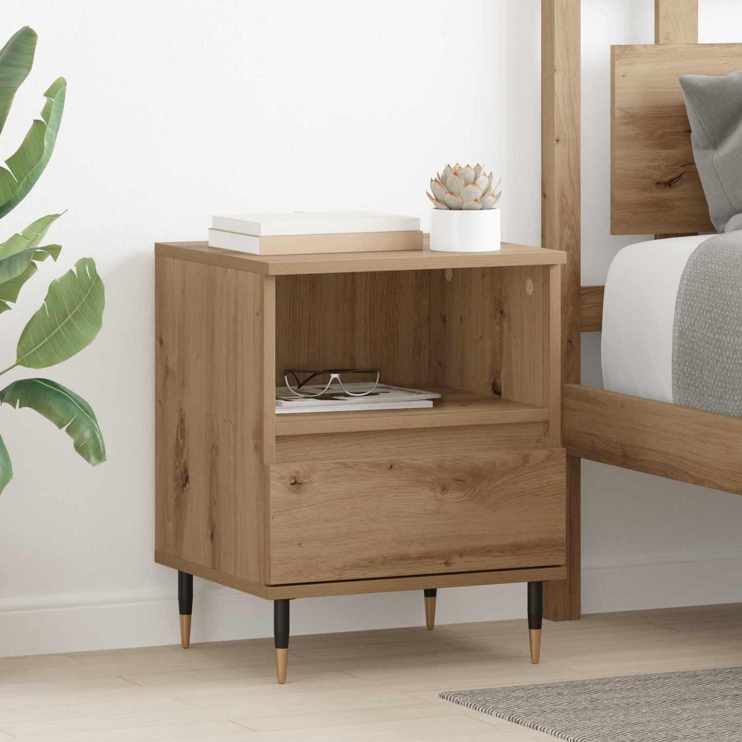 vidaXL Κομοδίνο 2 τμχ. Artisan Oak 40 x 35 x 50 εκ. Επεξεργασμένο Ξύλο