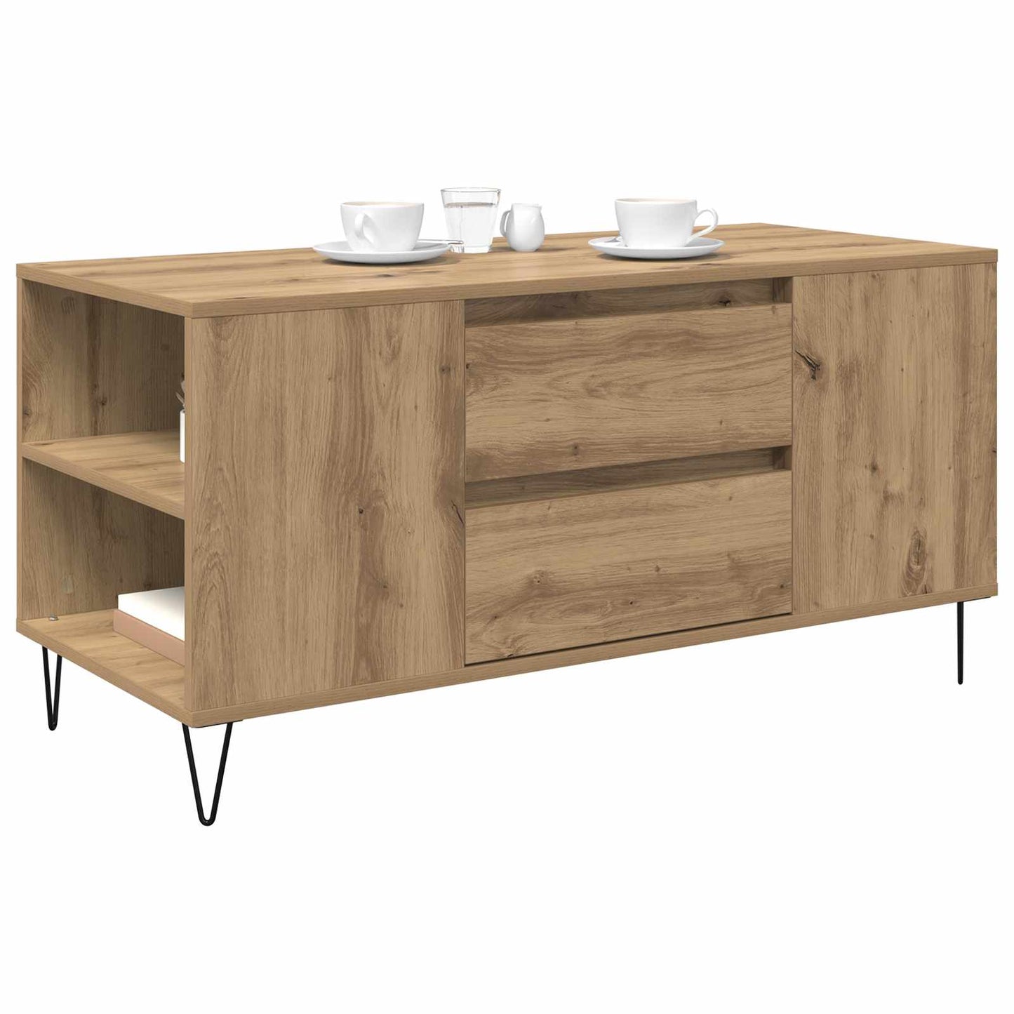 vidaXL Τραπεζάκι σαλονιού με συρτάρι Artisan Oak 102 x 44,5 x 50 εκ