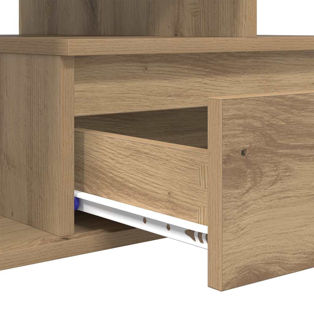 vidaXL Τραπεζάκι σαλονιού με συρτάρι Artisan Oak 90 x 49 x 45 εκ