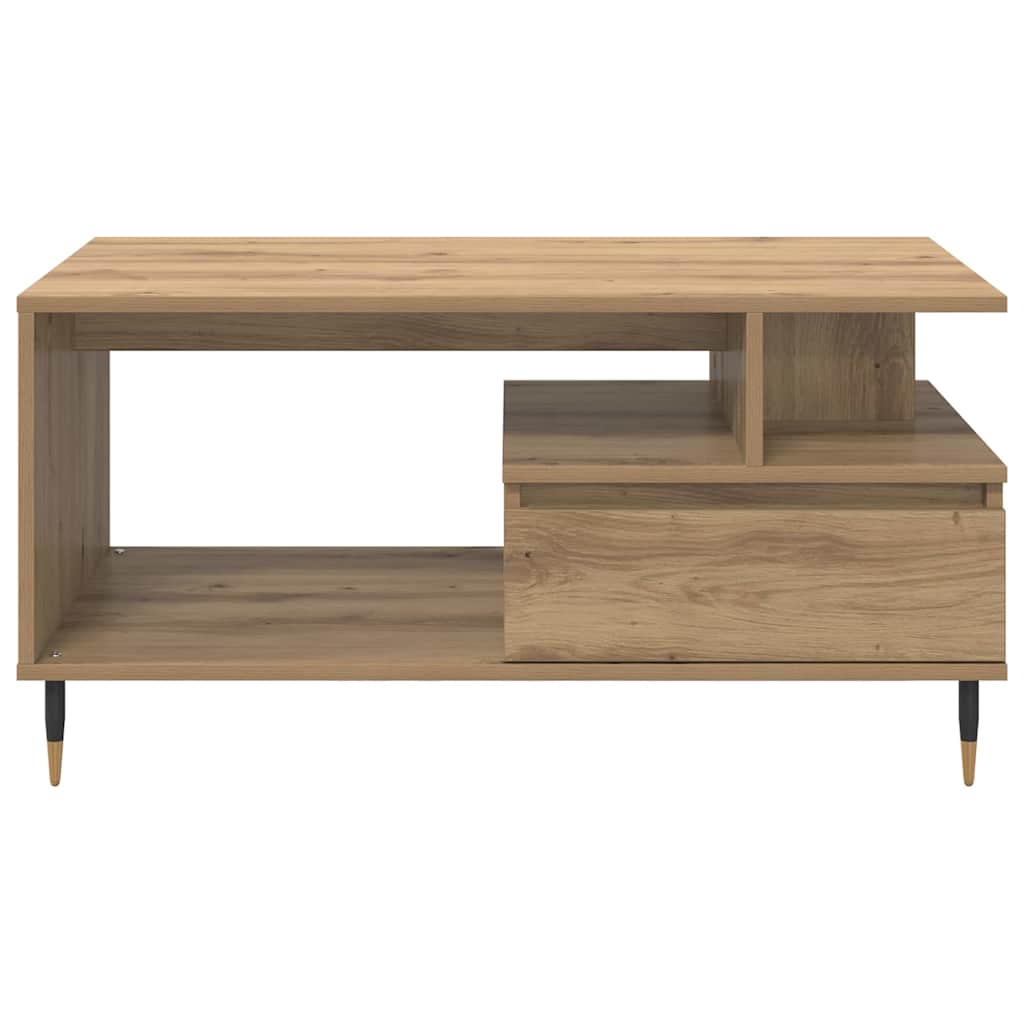 vidaXL Τραπεζάκι σαλονιού με συρτάρι Artisan Oak 90 x 49 x 45 εκ