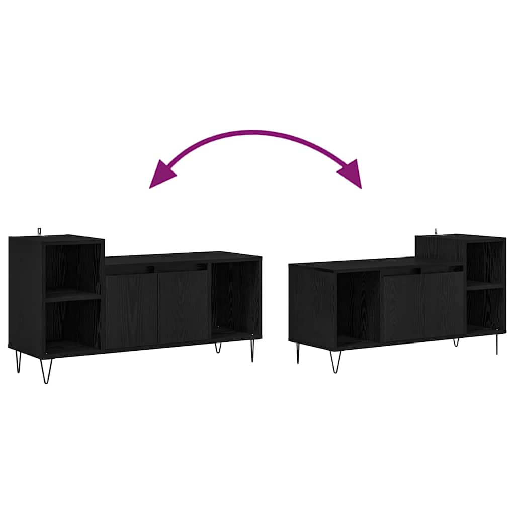 vidaXL Ντουλάπι TV Μαύρη Οξυά 100 x 35 x 55 εκ Επεξεργασμένο ξύλο