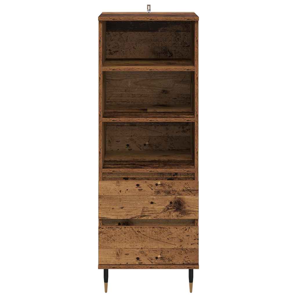 vidaXL Highboard Παλιό Ξύλο 40 x 36 x 110 εκ. Επεξεργασμένο ξύλο