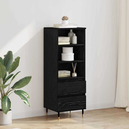 vidaXL Highboard Μαύρη Οξυά 40 x 36 x 110 εκ. Επεξεργασμένο ξύλο
