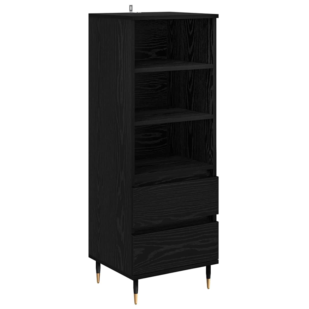 vidaXL Highboard Μαύρη Οξυά 40 x 36 x 110 εκ. Επεξεργασμένο ξύλο