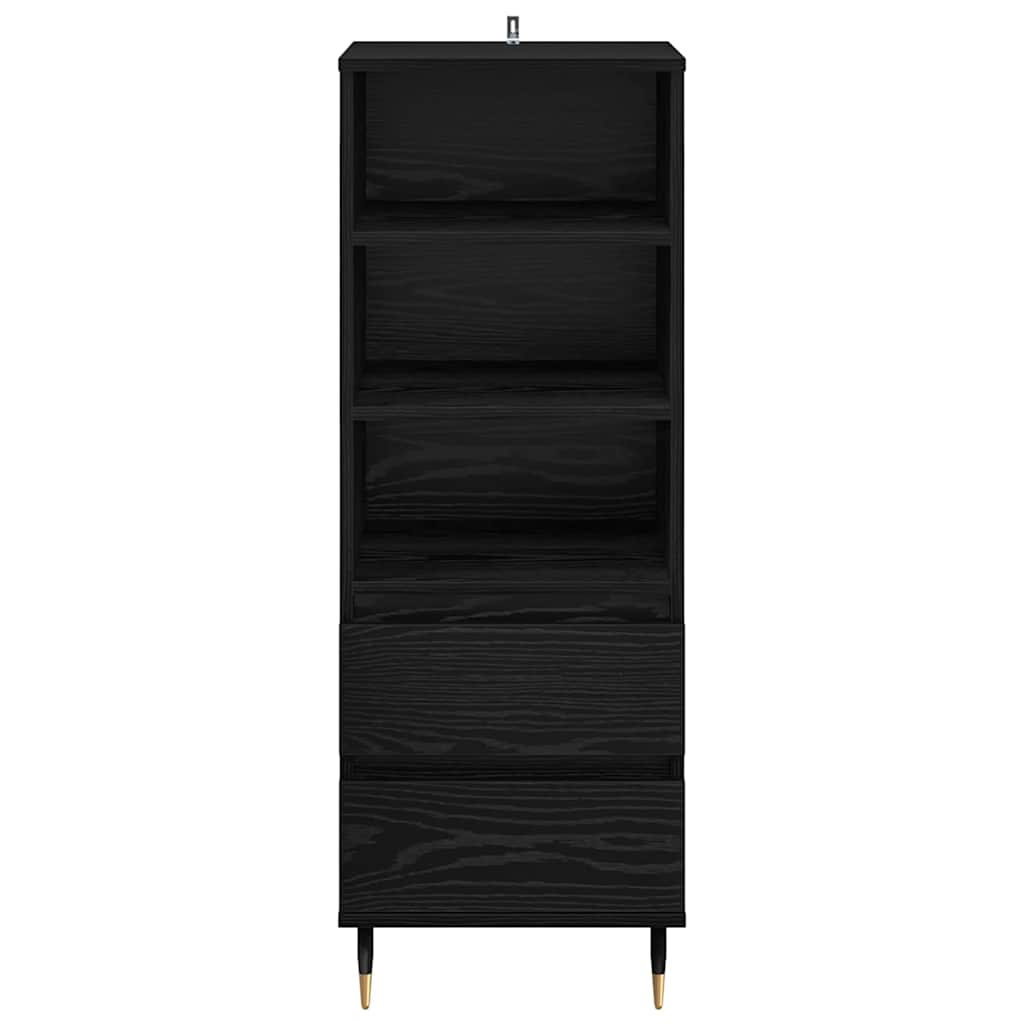 vidaXL Highboard Μαύρη Οξυά 40 x 36 x 110 εκ. Επεξεργασμένο ξύλο