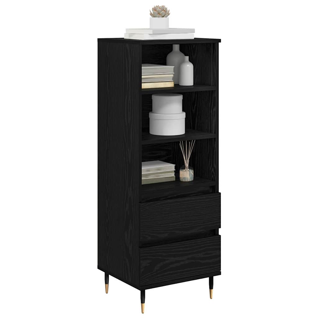 vidaXL Highboard Μαύρη Οξυά 40 x 36 x 110 εκ. Επεξεργασμένο ξύλο