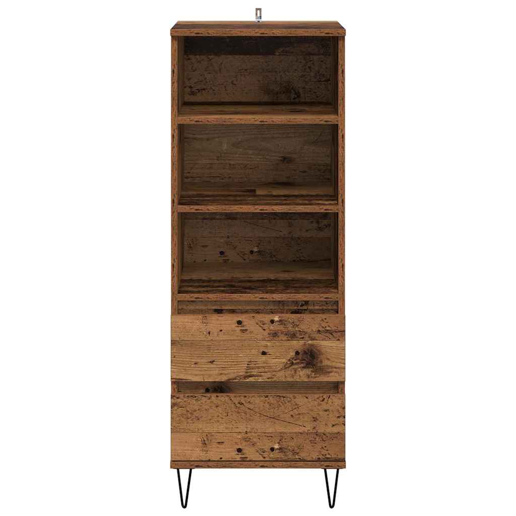 vidaXL Highboard Παλιό Ξύλο 40 x 36 x 110 εκ. Επεξεργασμένο ξύλο