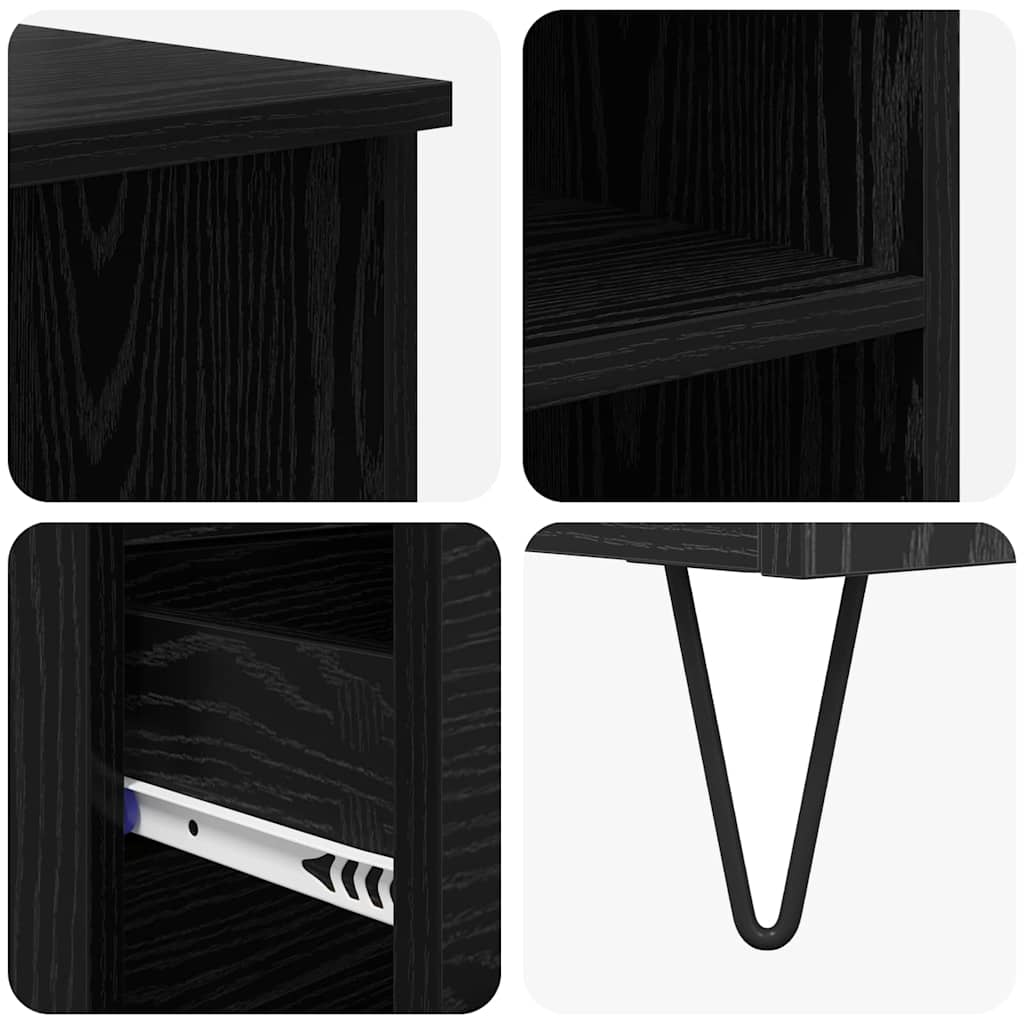 vidaXL Highboard Μαύρη Οξυά 40 x 36 x 110 εκ. Επεξεργασμένο ξύλο